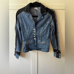 Western Ethics Women’s 90s Vintage‎ Retro Studded Denim Blazer Size Small